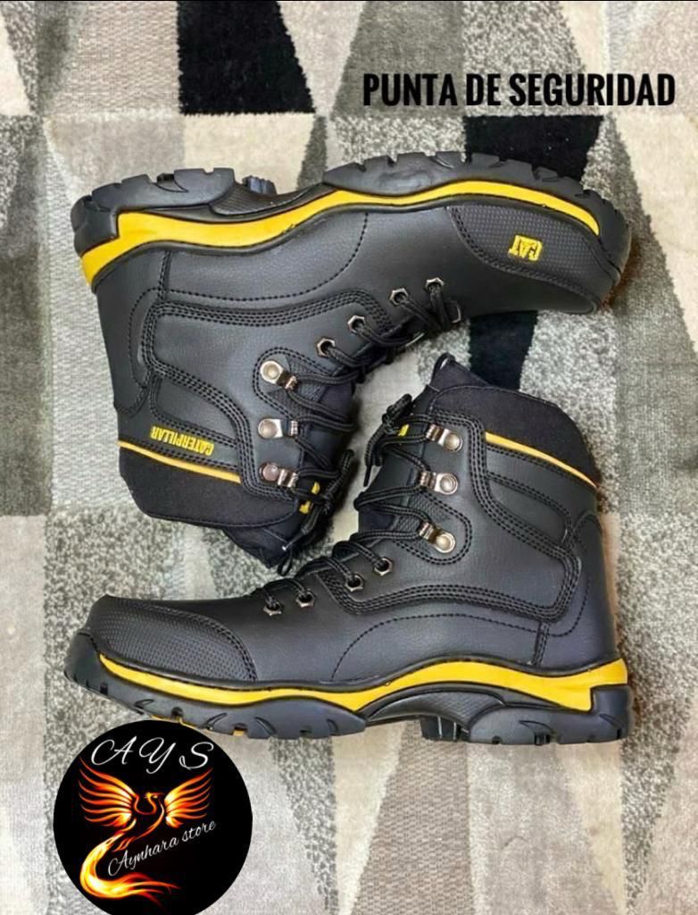 BOTAS EN CUERO CON PUNTERA DE SEGURIDAD para dama y caballero UNISEX REF 005