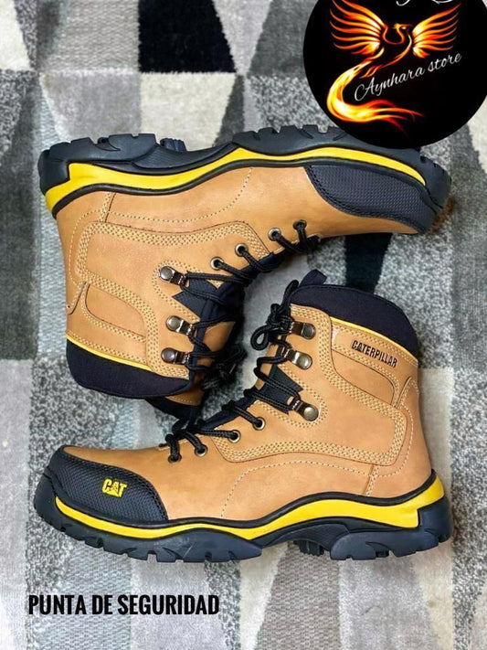 BOTAS EN CUERO CON PUNTERA DE  SEGURIDAD para dama y caballero UNISEX REF 005