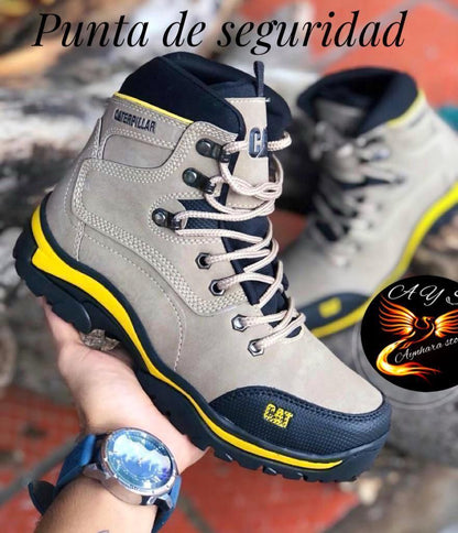 BOTAS EN CUERO CON PUNTERA DE  SEGURIDAD para dama y caballero UNISEX REF 005