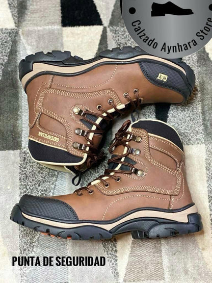 BOTAS EN CUERO CON PUNTERA DE  SEGURIDAD para dama y caballero UNISEX REF 005
